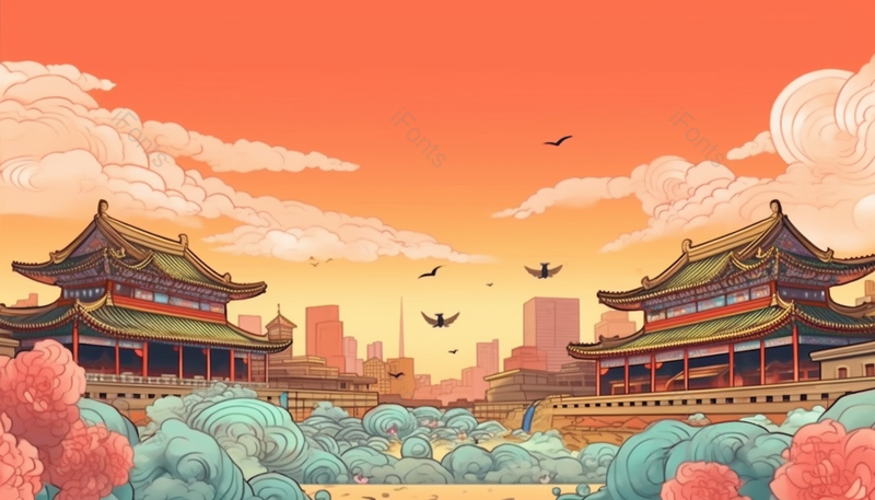 城市地标建筑宣传插画海报,插画/手绘图,插画/手绘图库,插画/手绘图下载,插画/手绘